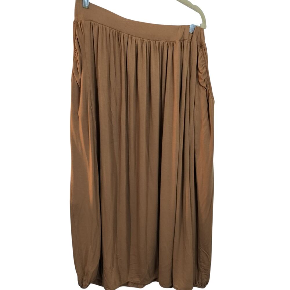 Women's Brown Maxi Skirt - Casual Gathered Waist